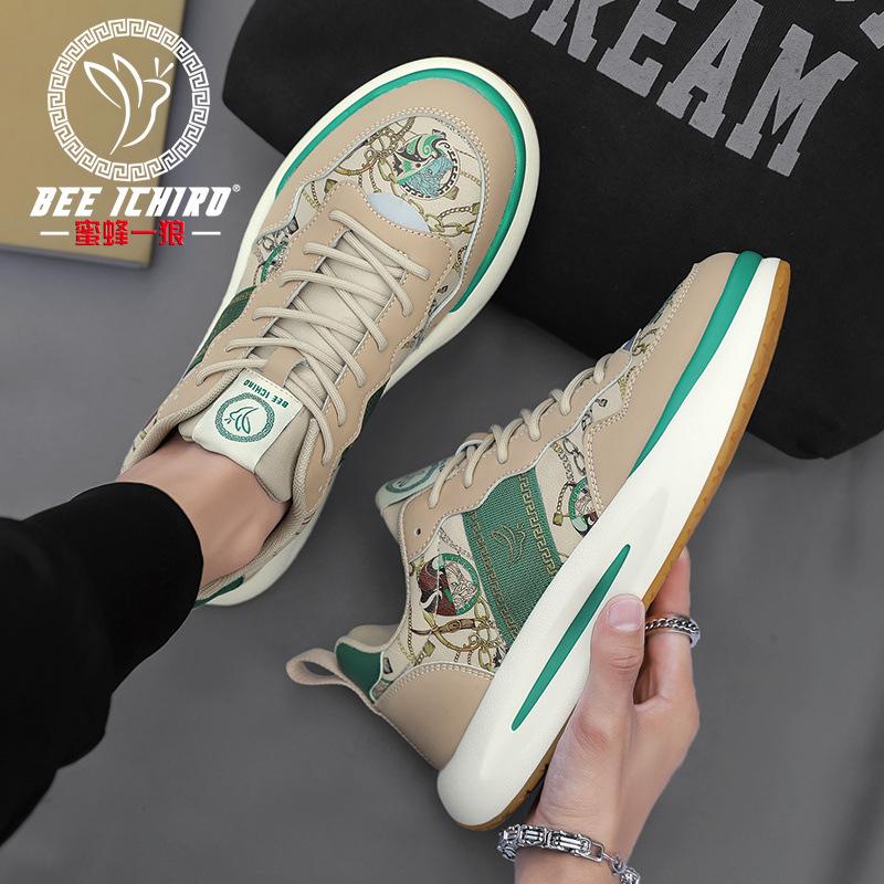 Casual leather men's shoes new spring and summer sports versatile platform couple dad shoes children