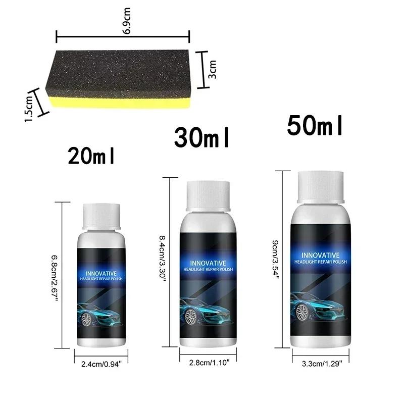 Car Headlight Refurbished Repair Refurbishment Liquid Car Light Repair Agent Headlight Renewal Polish Restore Fluid 20/30/50ml