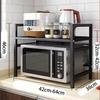 Adjustable Microwave Oven Rack for Bakers, Kitchen Utensil Storage Rack, Iron Construction, Suitable