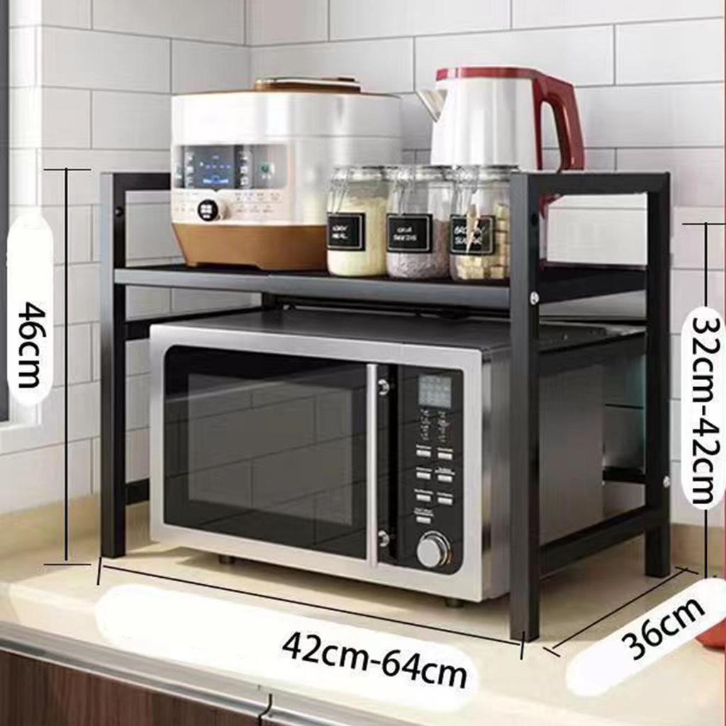 Adjustable Microwave Oven Rack for Bakers, Kitchen Utensil Storage Rack, Iron Construction, Suitable