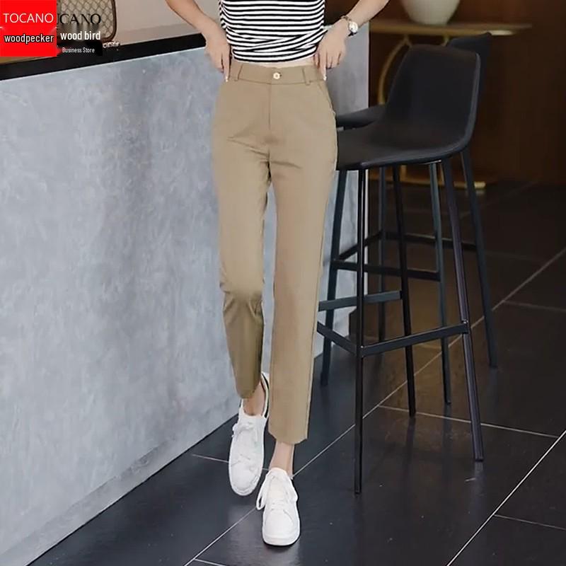 Woodpecker Women's Versatile High Waist Petite Slimming Cigarette Pants