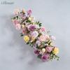 UFlower 50/100cm Artificial Silk Flower Runner for Wedding Party Table Centerpiece Stage Home Decor Versatile Backdrop Decor