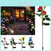 Color-changing Solar Rose Led Lights For Outdoor Garden Pathway Waterproof Lamp