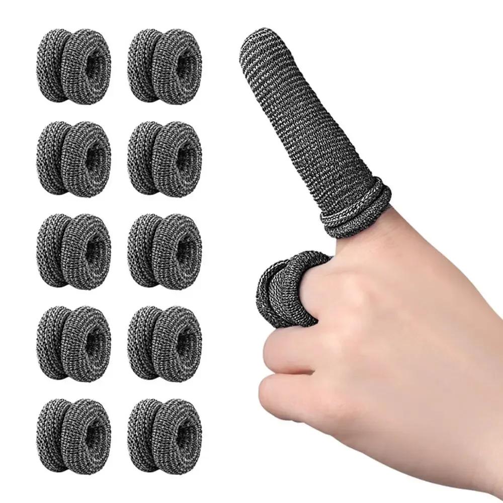 

10PCS Disposable Cotton Finger Cots New Protectors Multicolor Finger Covers Breathable Non-slip Sports Safety Work чорний