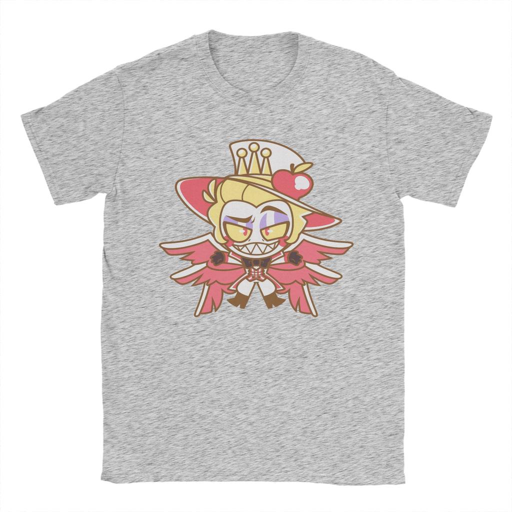 Funny Cute Hazbins Hotels Lucifer T-Shirts for Men Crew Neck Pure Cotton T Shirt  Short Sleeve Tees Gift Idea Clothing