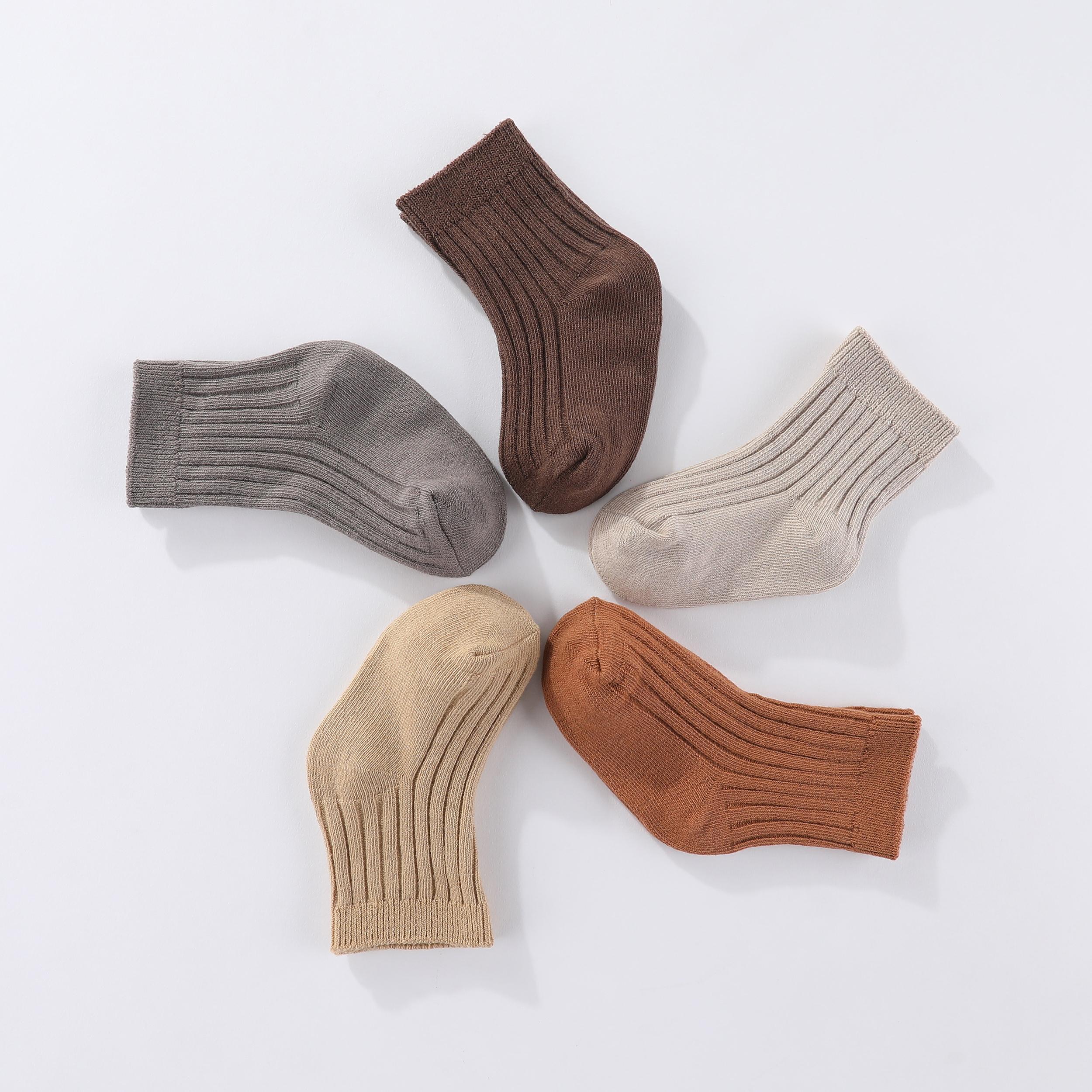 

Kiddiezoom, 5 пар тонких хлопковых носков-поло для маленьких мальчиков и девочек, детские короткие носки для малышей 0-12 месяцев, нескользящие летние дышащие детские носки M(1-3T)