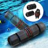 Easy To Use IP67 Waterproof Electrical Connector Cable Wire 3 Pin Screw Fixed Black Outdoor Socket For Electrical Wire