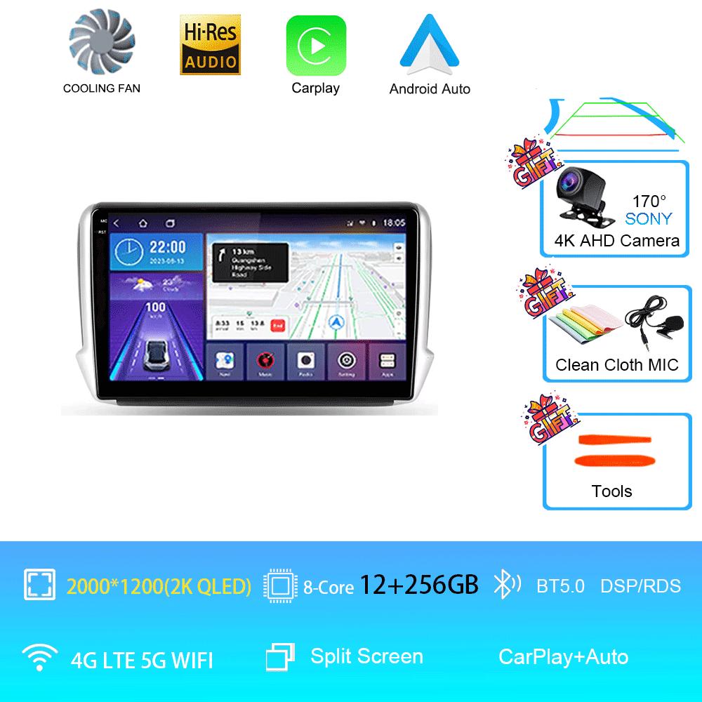 Car Radio Android 14 2 Din Video For Peugeot 2008 208 Multimedia System 2012 - 2018 GPS Navigation Autoradio WIFI 4G FM Carplay