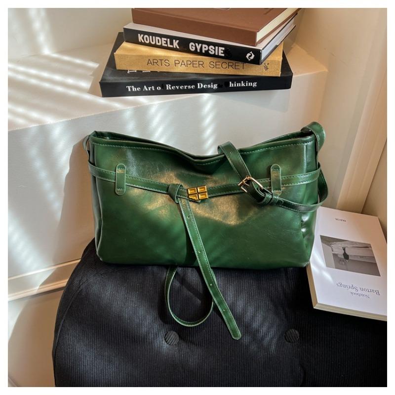 Large-capacity Commuter-style Leather Belt Fashion Single-shoulder Crossbody Tote Bag