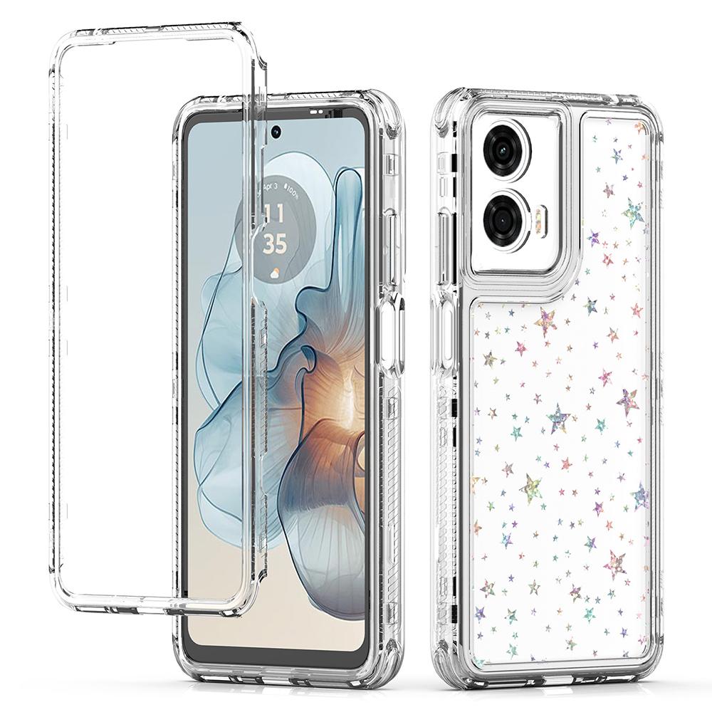 For Motorola Moto G24 Power Case Precise Cutouts Acrylic TPU Clear Phone Cover with Laser-printed Film