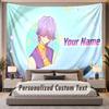 Custom Name Text Tapestry Kpop Demon Hunters Personalized Polyester Wall Tapestry For Bedroom And Room