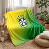 Brasilien Fußball Bedruckte Flanelldecke Hautfreundlich Warm Dekorativer Überwurf für Innen Couch Bett Tägliche Nutzung