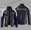 Car logo highway European code road festool car logo fleece fleece autumn and winter printed fleece leather jacket