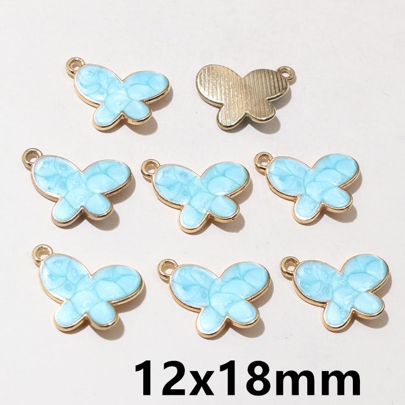20pcs Enamel Charms Pendants Butterfly Flower Bow Mushroom Shape DIY Jewelry Making Accessories for Earrings Necklace Bracelets
