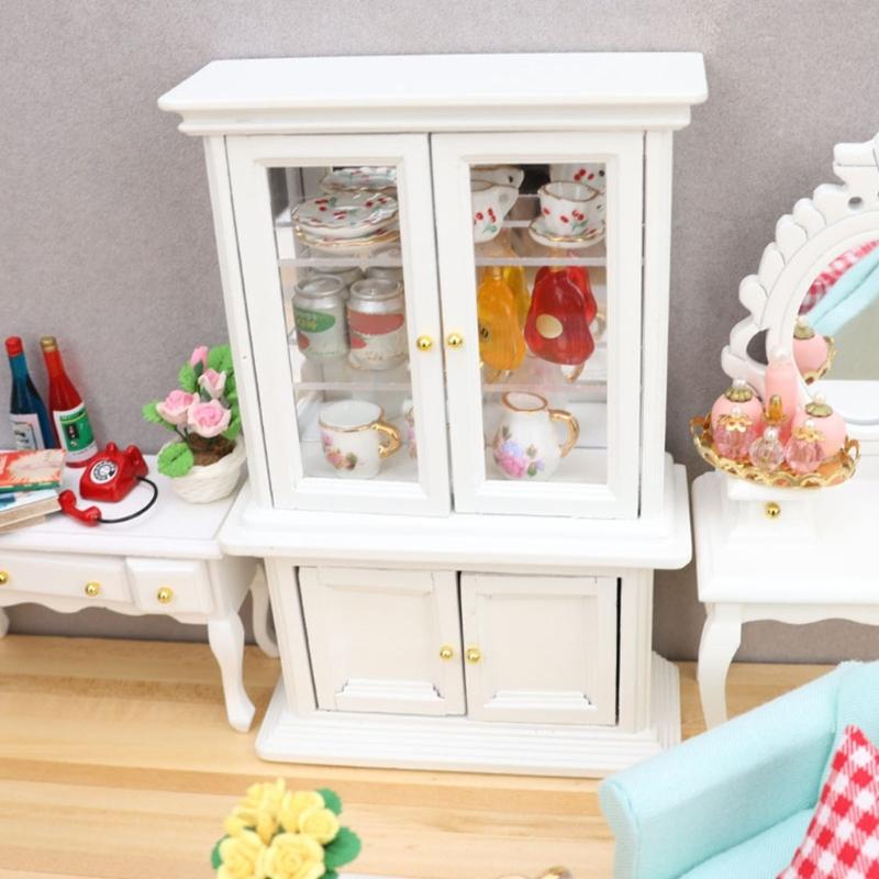 Dollhouses Display Cabinet Furniture 1:12 Miniature Cabinets For Creative Crafting And Decors