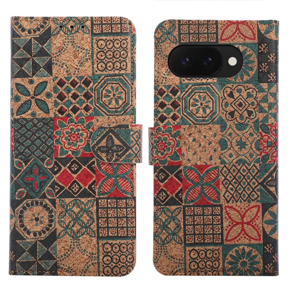 For Google Pixel 9a Leather Wallet Case Bohemian-style TPU PU Phone Cover with Stand