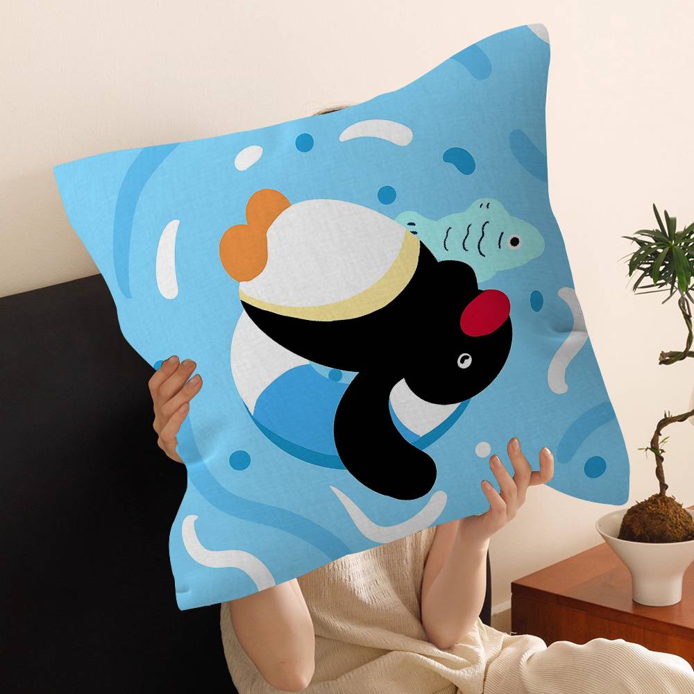 Pingu Cartoon Pingu Pillow Anime Pillow Sofa Bed Head Pillow Cover Cushion Cover 45X45 Cm Fashion