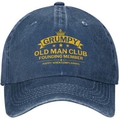 Grumpy Old Man Club Founding Member Baseball Cap Dad Hat Adjustable Cotton