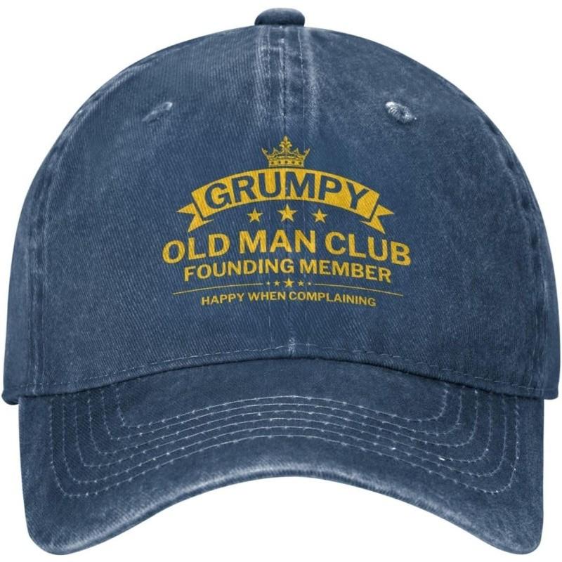 

Grumpy Old Man Club Founding Member Baseball Cap Dad Hat Adjustable Cotton Can Be Adjusted темно-синий