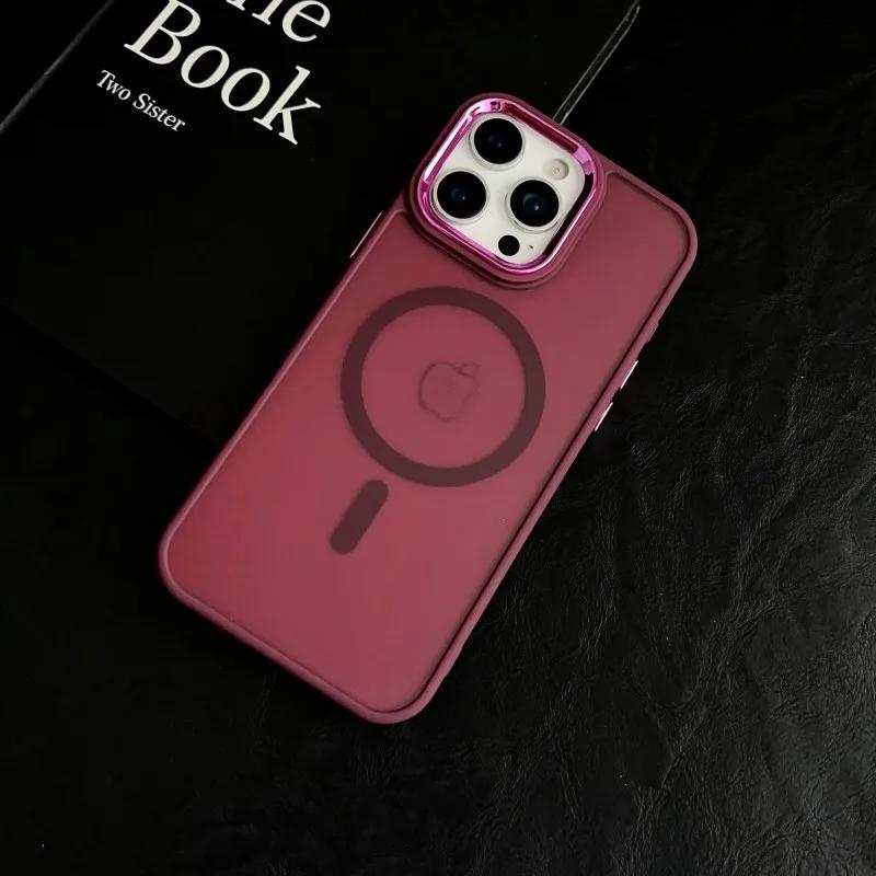 Magnetické Luxusní Matné Průsvitné Pancéřové Nárazuvzdorné Pouzdro Pro iPhone 15 16 14 13 11 12 Pro Max Plus Kryt s Magsafe Bezdrátovým Nabíjením