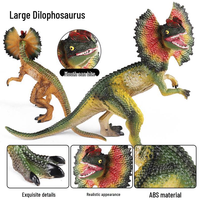 Large Realistic Double-Crested Dinosaur Model Toy - Roaring Tyrannosaurus Rex & Spinosaurus Ornament