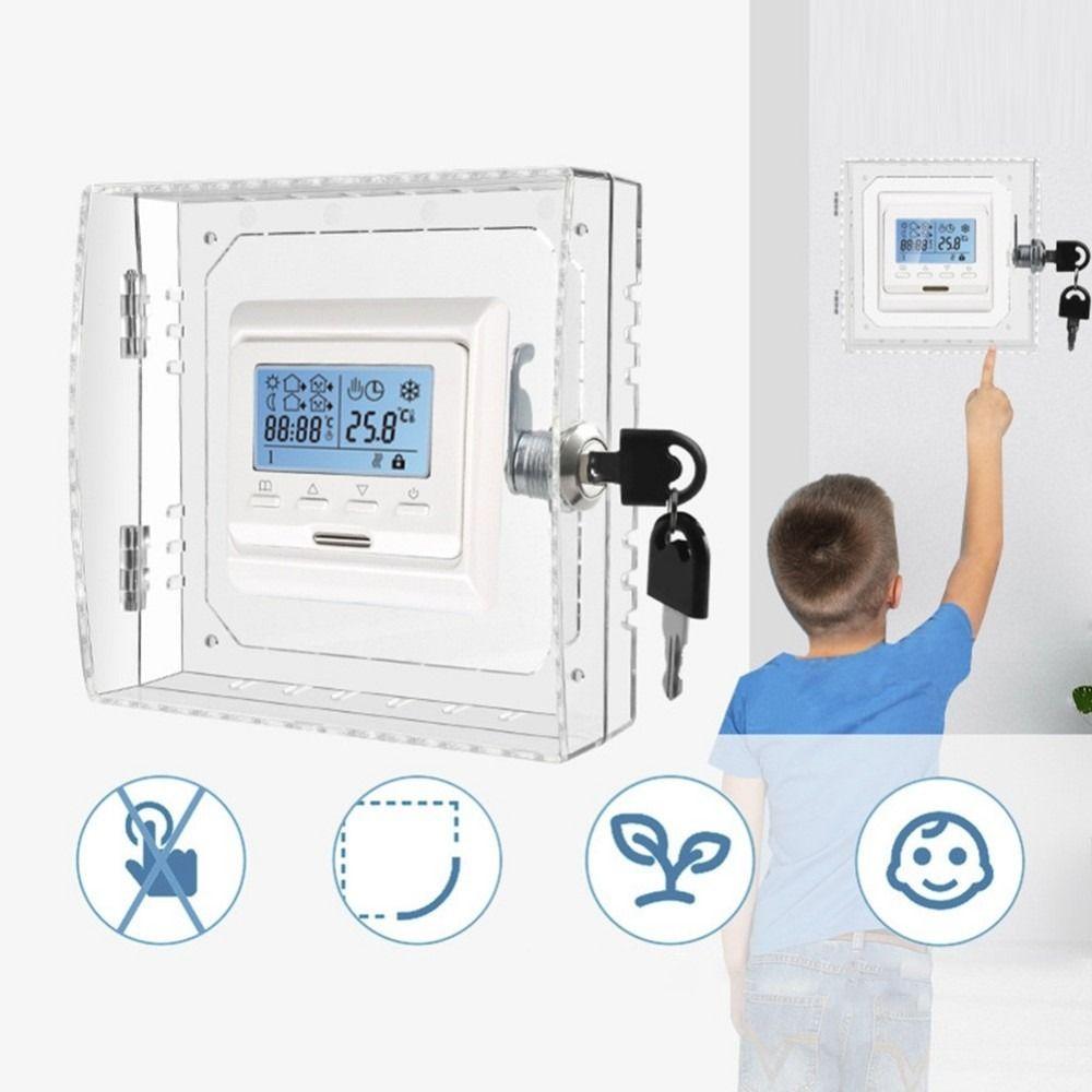 Acrylic Lockable Thermostat Cover With Keys Thermostat Guard Thermostat Cover  Electrical Equipment