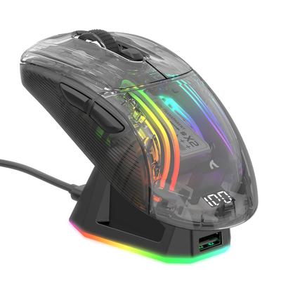 MAMBASNAKE X ATTACK SHARK X2PRO Gaming Transparent Skeleton PixArt Wireless RGB RGB Charging Stand 500mAh Compatible with and Android Retailer Black