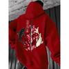 Unisex Oversized Hoodie Met Japanse Koi Zwaard Kerselbloesem Ukiyo-e Print Losse Pasvorm Streetwear