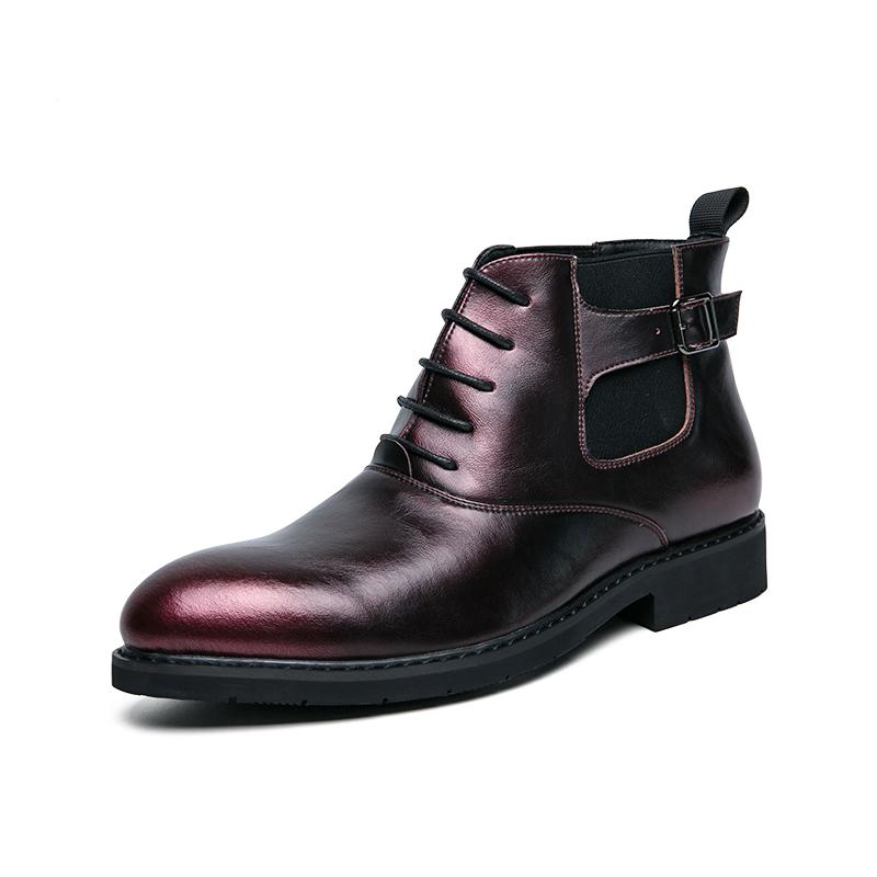 

Модные мужские роскошные уличные мотоциклетные ботинки из натуральной кожи, винтажные деловые защитные ботинки, мужские удобные туфли для мотокросса и уличной езды 46 красный