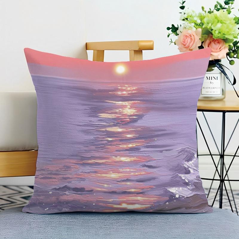 Ins Style Oil Painting Print Decorative Pillowcase Bedroom Living Room Square Cushion Pillowcase