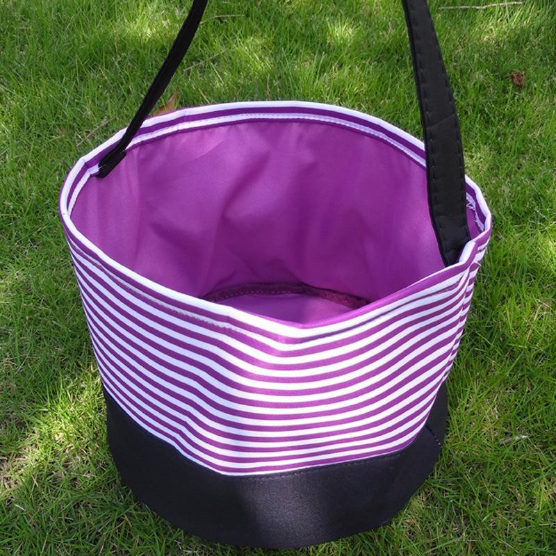 Halloween Portable Canvas Candy Bag Halloween Decoration Basket Kids Tote Bag Pumpkin Basket Halloween Decoration