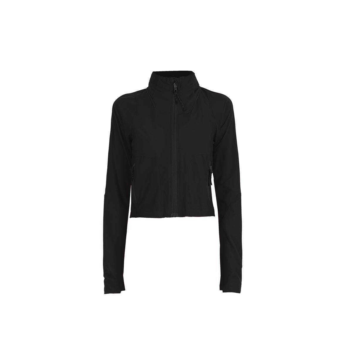 

Женская облегающая куртка для йоги с капюшоном: Эластичный, ветрозащитный, дышащий, солнцезащитный, подходит для использования на открытом воздухе XL (Size 8) чёрный