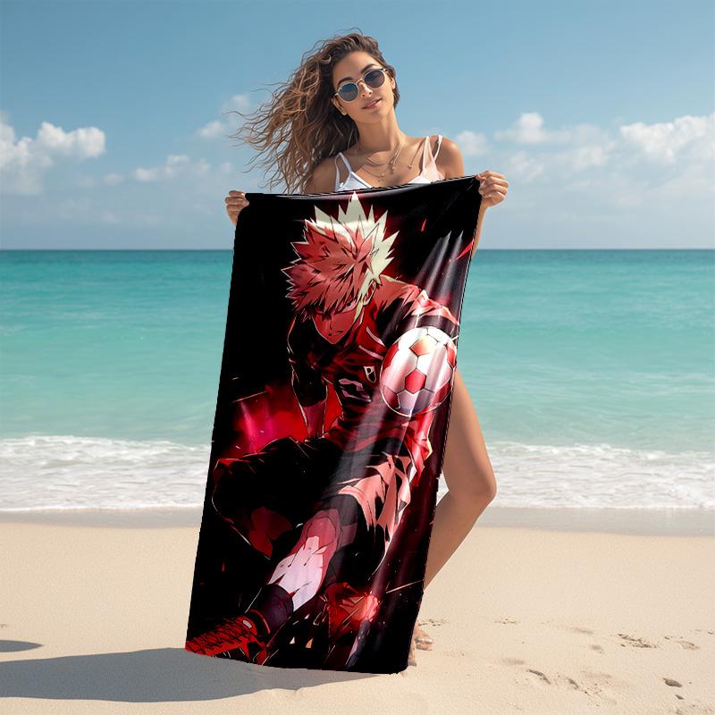 1pc Soccer Passion Action Cartoon Quick Dry Microfiber Bath Towel for Swimming Surfing Camping Unisex Holiday. SJT7201100