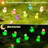 50Pc Luminous Mini Resin Ducks Wearing Hat, Glow In The Dark Diy Crafts Cake Decor For Micro Landscape Dollhouse Garden