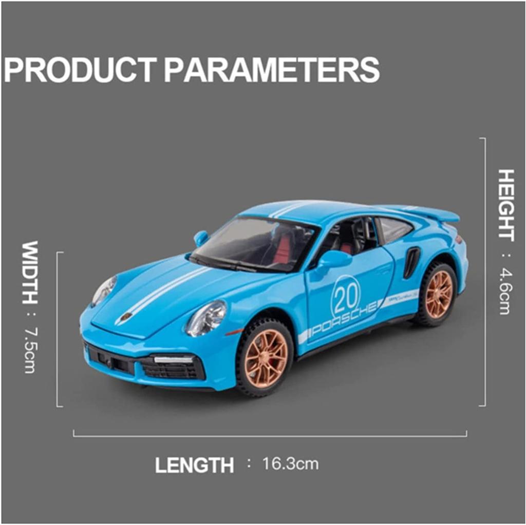 1:24 Maßstab 911 Turbos Metall Sportwagen Legierung Modellauto Druckguss & Spielzeugauto Simulation Sound und Licht Sammlung Kindergeschenk