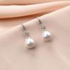 Sterling Silver Pearl Diamond Inlaid Drop Earrings For Women Fashion Jewelry