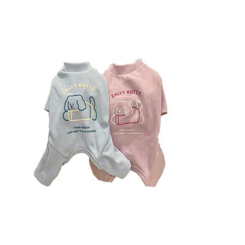Pet Autumn and Winter Four Legged Base Shirt Pet Plush Four Legged Jumpsuit Teddy Elastic Pajamas Puppy Clothes Winter