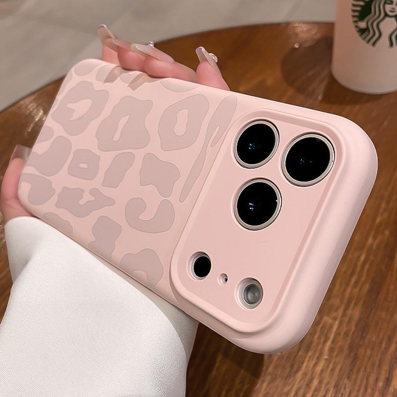 Leopard Pattern Liquid Silicone Case for iPhone 17 16 Pro Max Air 14 15 Plus 11 12 Camera Control Button Soft Shockproof Cover