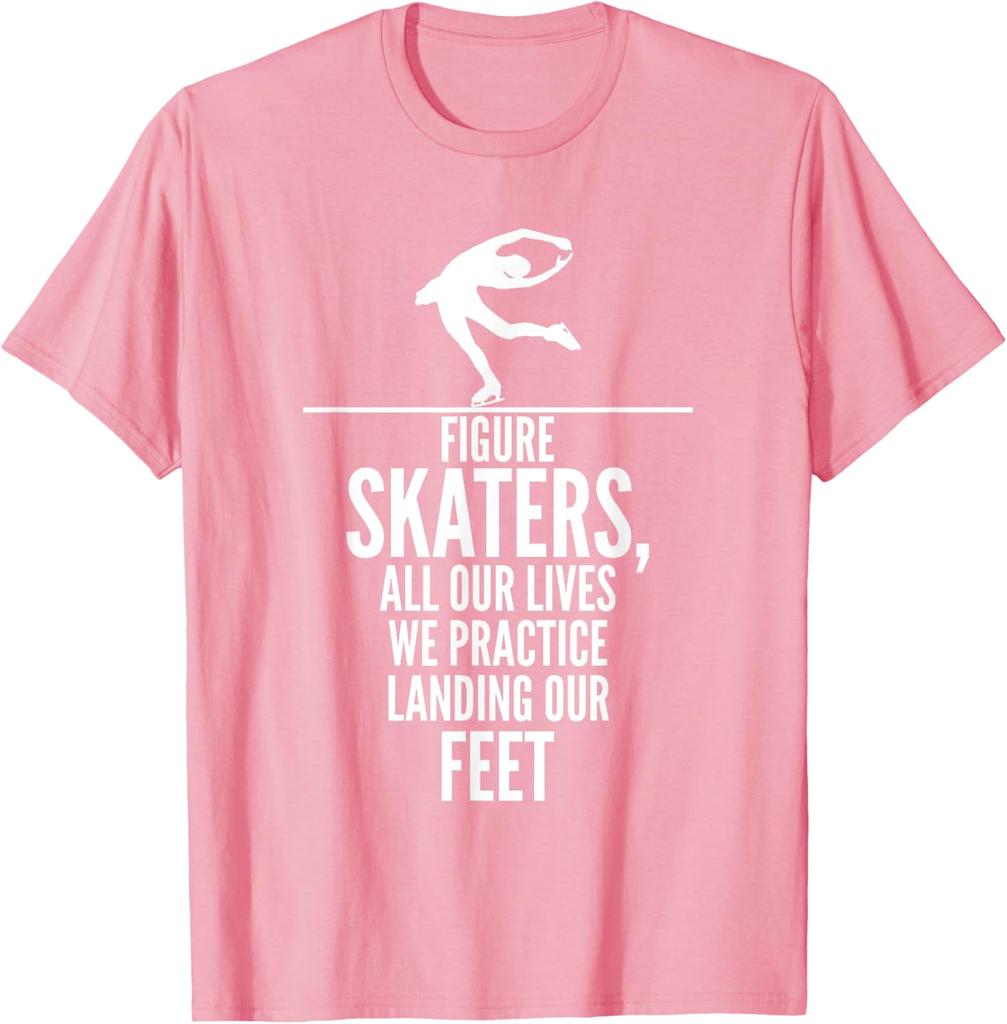 Figure Skaters Practice Landing Funny Graphic TShirt Casual Cotton Tee for Skaters