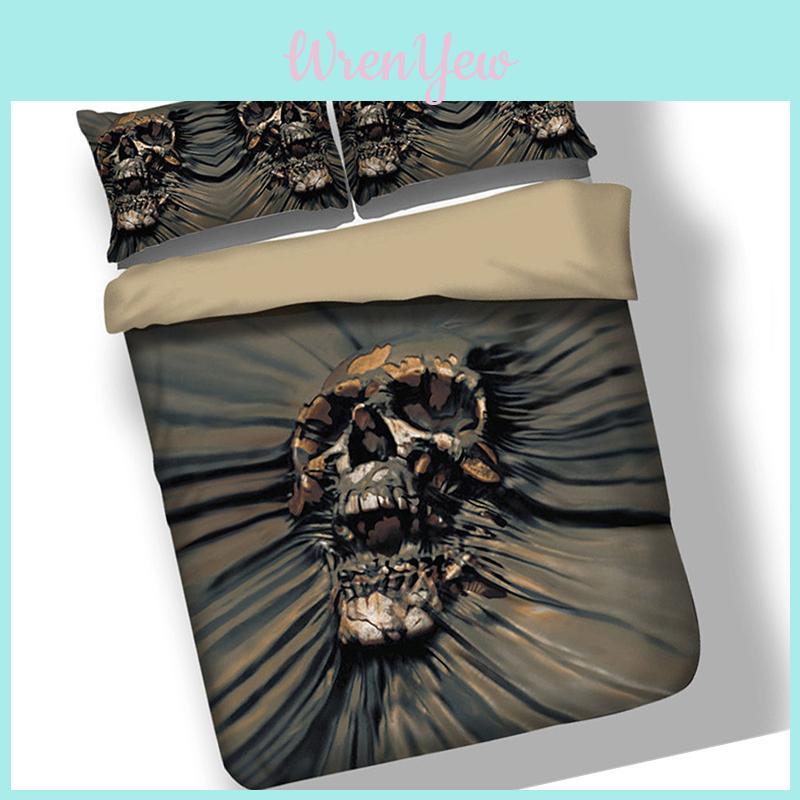 Timeless Skull 3d Duvet Quilt Cover With Pillow Case Reversible Bedding Set For Stylish Interiors