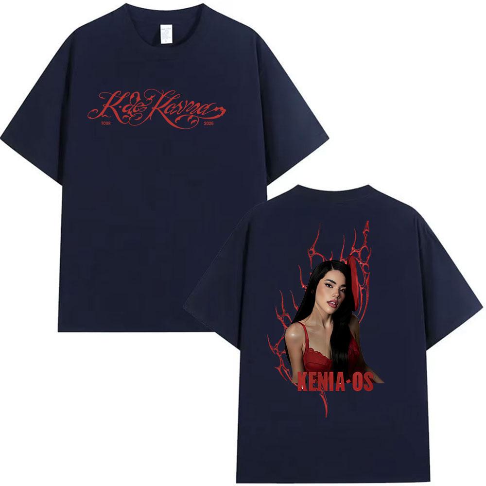 Singer Kenia Os K De Karma Tour 2026 Print T Shirts Men Women Harajuku Vintage Fashion Oversized Cotton Tshirt Loose Streetwear