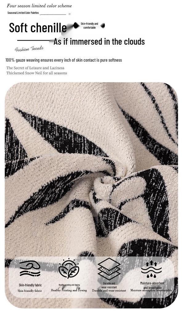 Chenille All-Season Universal Sofa Cover - Anti-Scratch, One-Piece Full Cover Blanket Cushion