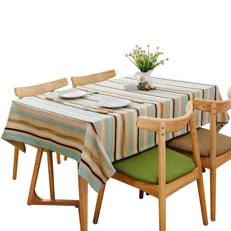 Tablecloth Simple Modern Striped Dining Table Cloth Living Room Coffee Table Fabric Hotel Tablecloth Rectangular Non-Slip Non-Slip Thickened