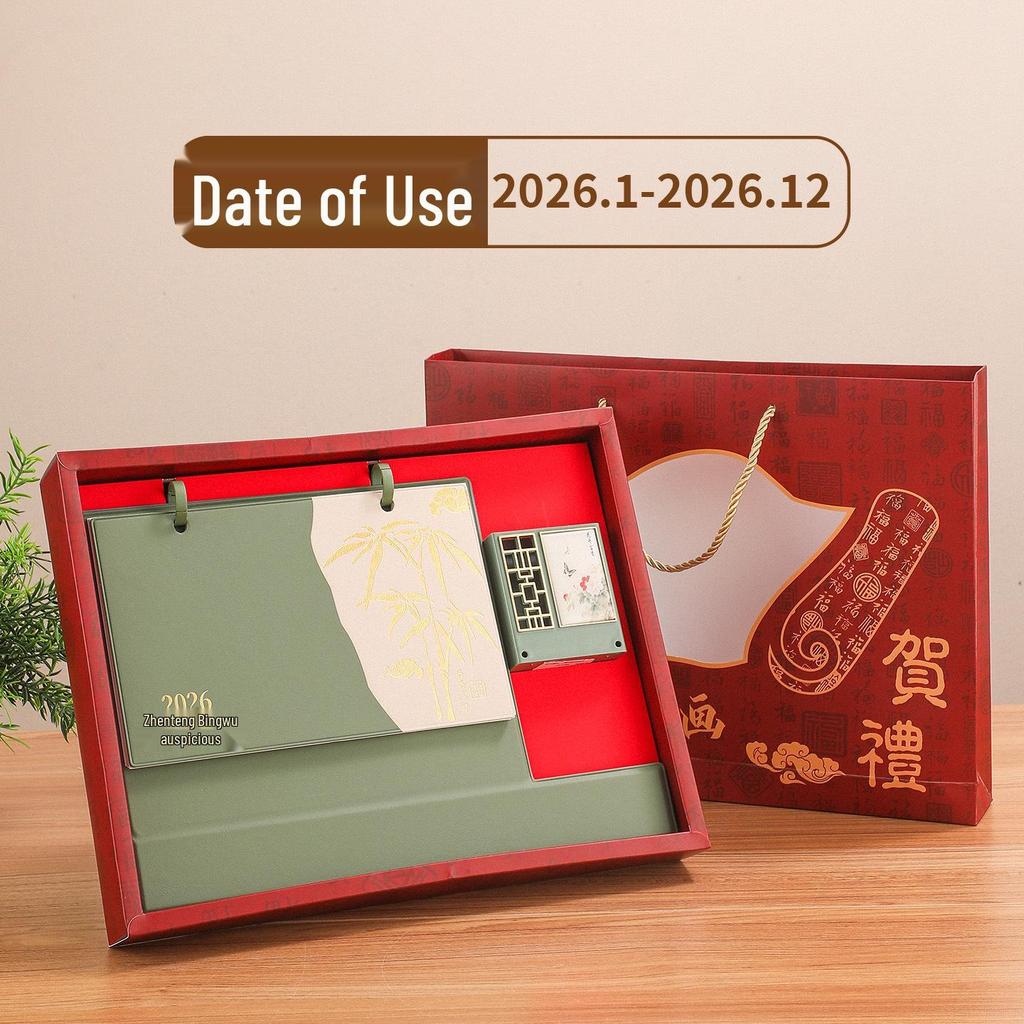 2026 Year of the Horse Leather Desktop Calendar – Custom Business Edition with Logo