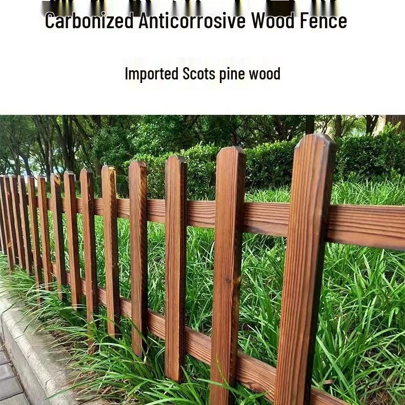 Carbonized Anticorrosive Wood Decorative Fence for Outdoor Gardens and Parks