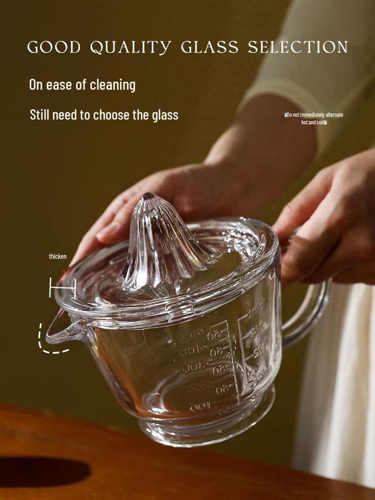 Glass Measuring Cup and Manual Juicer with Handle