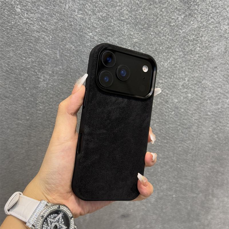 Business Commute Flannel Fabric Magnetic Charging Hard Case For IPhone 17Pro Max Air 16 15 13 14 12 Alloy Button Anti-drop Cover
