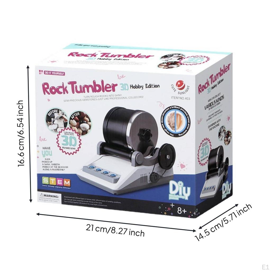 Electric Rock Tumbler Tabletop with Polishing Supplies Compact Kit for