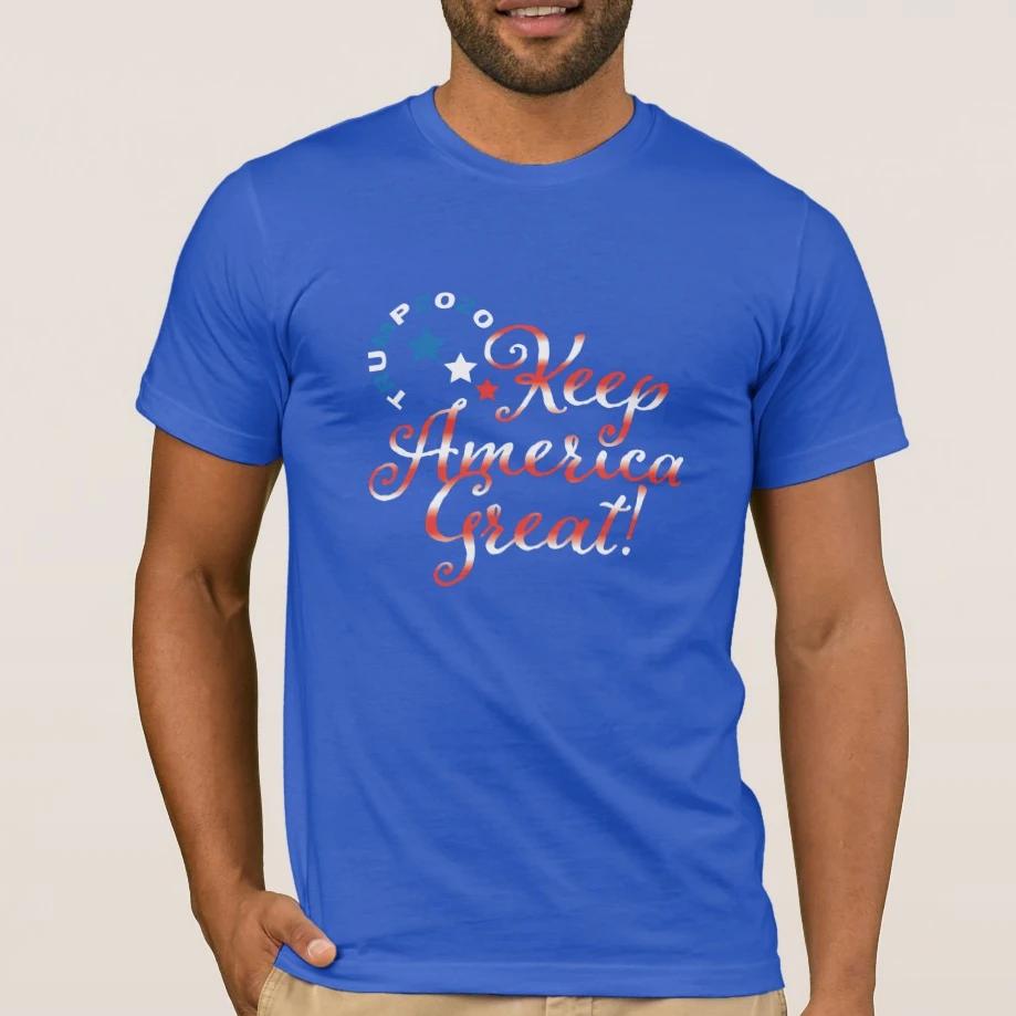 Keep America Great Fashion Stars and Stripes Font T Shirt New 100 Cotton Short Sleeve ONeck Tshirt Casual Mens Top