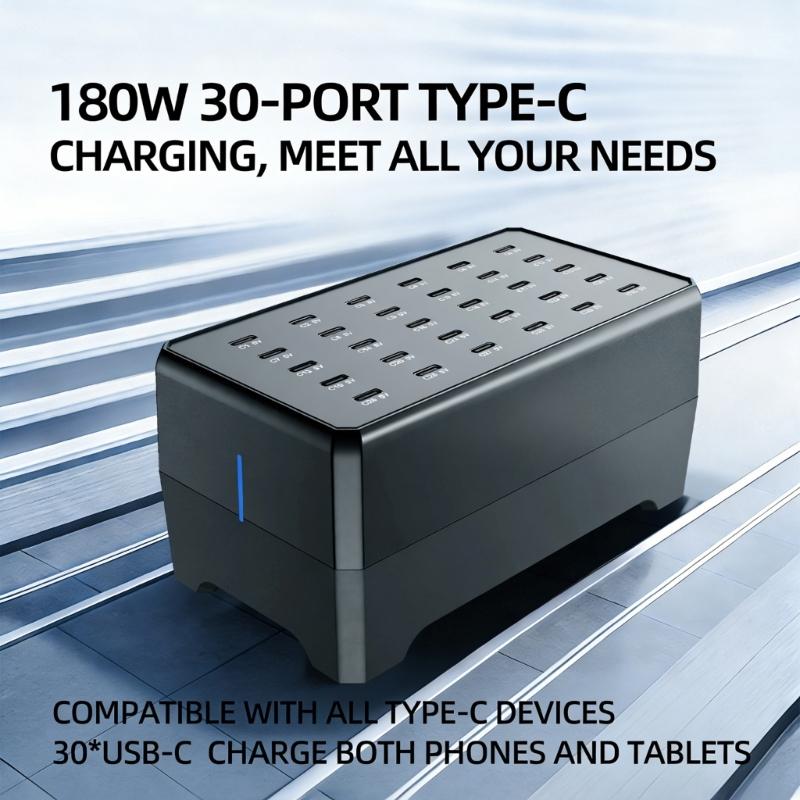 Big Capacity 30 Port Type C Charger Station Reliable Power Delivery For Phones Tablets And Other Electronics